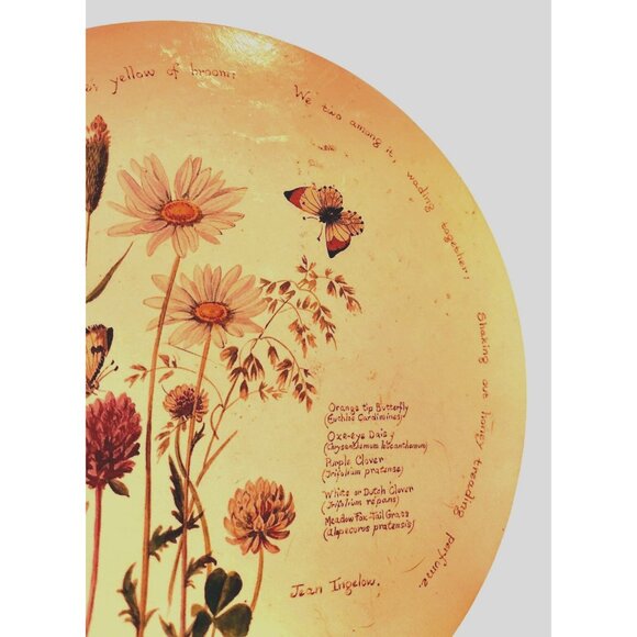 Kitchen Hot Plate Cork Back Vintage 1977 Wildflower & Butterfly Decorative Jean - Picture 2 of 8